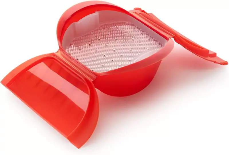Estuche vapor Lékué para 3-4 pers, Rojo, 1000 ml. Estuche vapor Lékué para 3-4 pers, Rojo, 1000 ml.