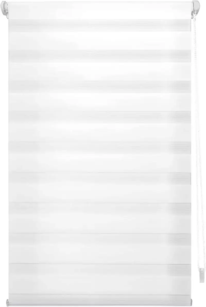Estor Enrollable Sin Taladrar de Doble Capa 45x130cm Blanco - Blindecor Indus Estor Enrollable Sin Taladrar de Doble Capa 45x130cm Blanco - Blindecor Indus