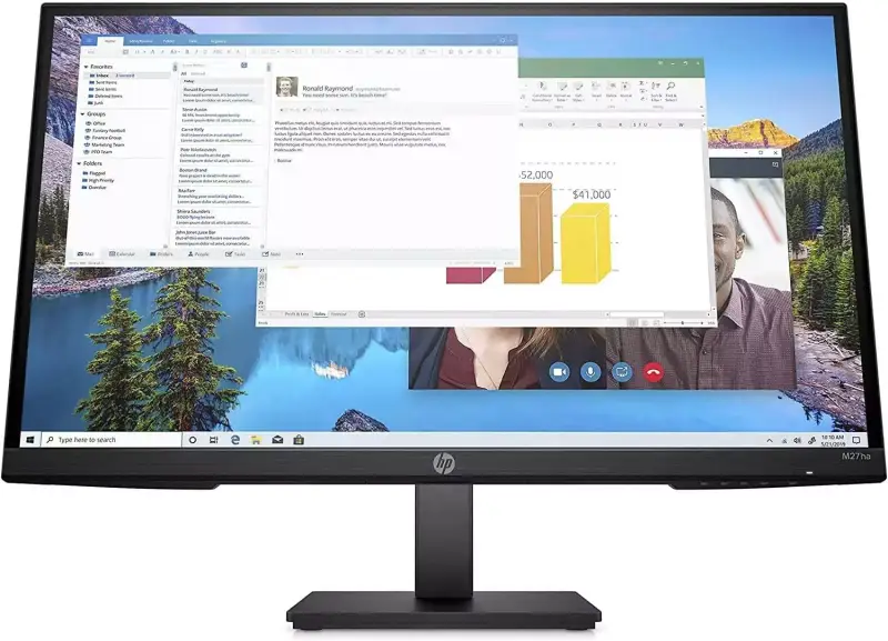 Monitor HP M27ha de 27" Full HD con múltiples opciones de conectividad y ajustes ergonómicos. Monitor HP M27ha de 27" Full HD con múltiples opciones de conectividad y ajustes ergonómicos.