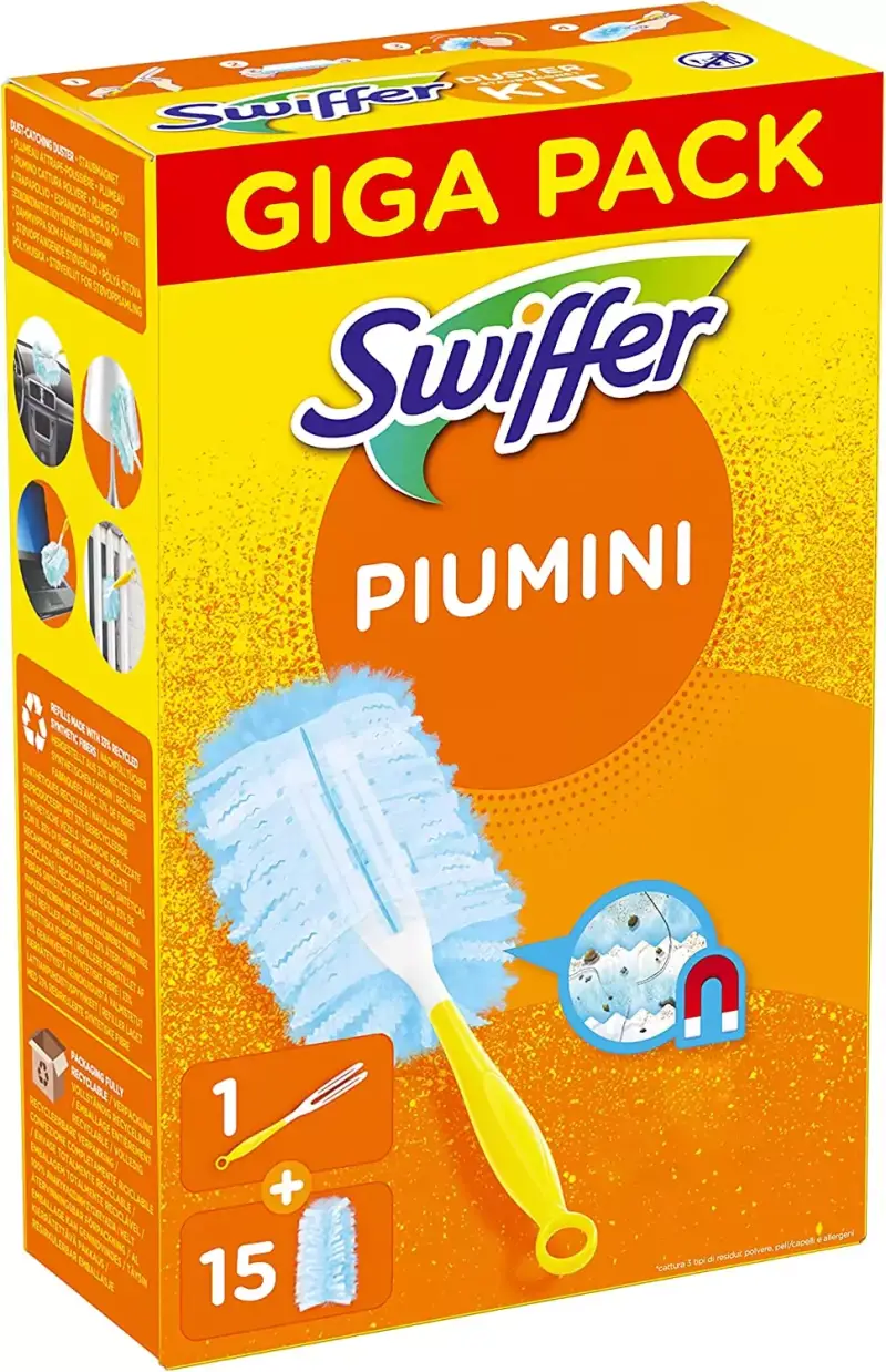 Mega Pack Swiffer Plumero Atrapapolvo + 15 Recambios: Atrapa y Bloquea el Polvo Mega Pack Swiffer Plumero Atrapapolvo + 15 Recambios: Atrapa y Bloquea el Polvo