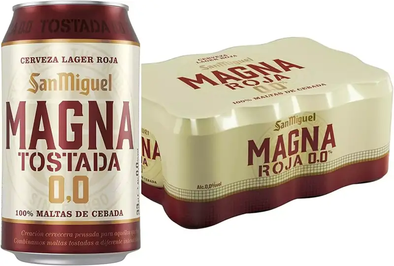 San Miguel Magna Tostada 0,0 - Pack de 24 Latas x 33 cl Sin Alcohol San Miguel Magna Tostada 0,0 - Pack de 24 Latas x 33 cl Sin Alcohol