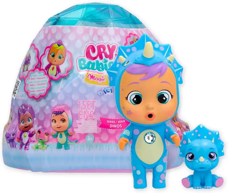 Muñeca Bebé Llorón Icy World Dinos + Mascota Dinosaurio, Regalo Niños +3. Muñeca Bebé Llorón Icy World Dinos + Mascota Dinosaurio, Regalo Niños +3.