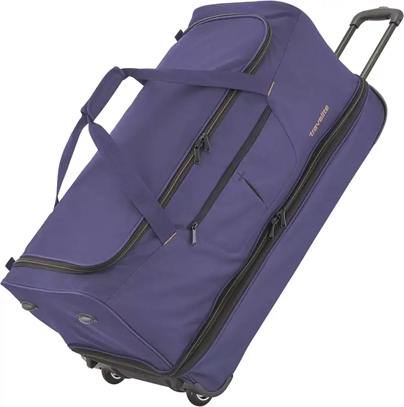 Travelite BASICS Duffle L, Bolsa de viaje trolley, Unisex, Azul/Naranja, 70 cm Travelite BASICS Duffle L, Bolsa de viaje trolley, Unisex, Azul/Naranja, 70 cm