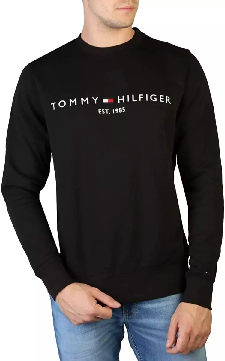 Tommy Hilfiger Sudadera Logo para Hombre en Negro Tommy Hilfiger Sudadera Logo para Hombre en Negro