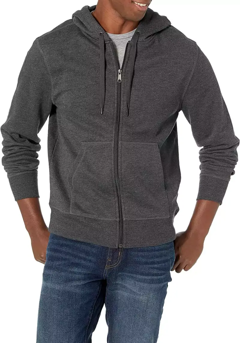 "Sudadera con capucha y cremallera Amazon Essentials, talla grande, hombre" "Sudadera con capucha y cremallera Amazon Essentials, talla grande, hombre"