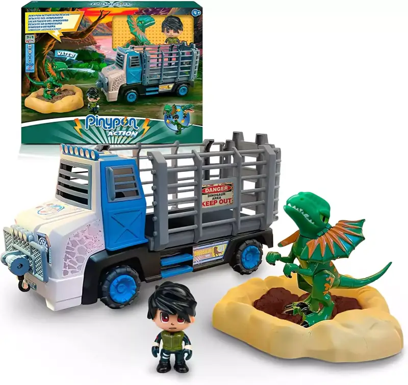 Set de Pinypon Action: Rescate del Dinosaurio Dilophosaurus con camión y muñeco dino que escupe agua. Set de Pinypon Action: Rescate del Dinosaurio Dilophosaurus con camión y muñeco dino que escupe agua.
