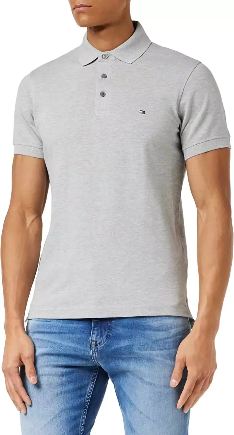 Tommy Hilfiger Slim Polo 1985, Hombre, Gris Claro, 3XL Tommy Hilfiger Slim Polo 1985, Hombre, Gris Claro, 3XL