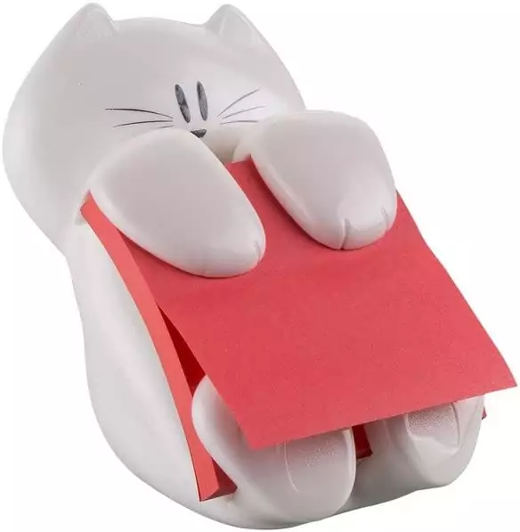 Dispensador de notas con diseño de gato rosa para escritorio Dispensador de notas con diseño de gato rosa para escritorio
