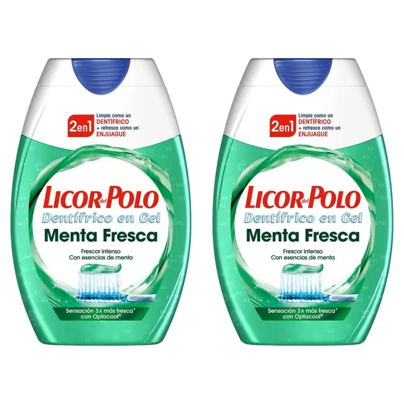 2 pasta de Dientes 2 en 1 Menta Fresca 75ML Licor del Polo 2 pasta de Dientes 2 en 1 Menta Fresca 75ML Licor del Polo