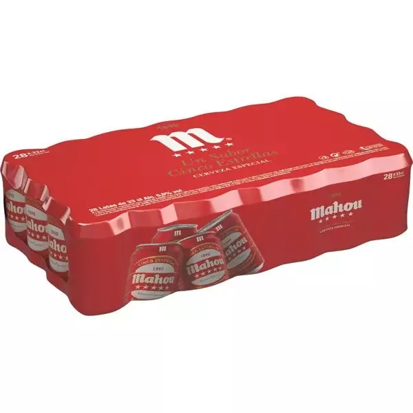 56x33cl Cerveza rubia especial Mahou 5 Estrellas 56x33cl Cerveza rubia especial Mahou 5 Estrellas