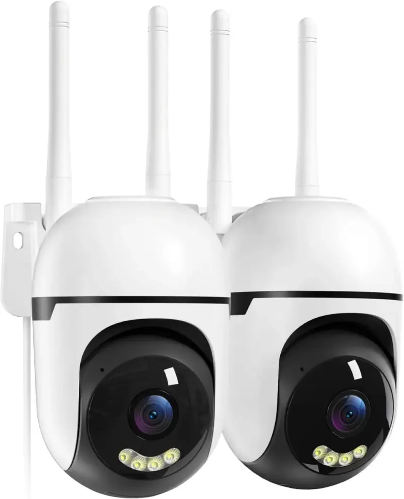 2 cámaras de Vigilancia WiFi Exterior 2K 360° 2 cámaras de Vigilancia WiFi Exterior 2K 360°