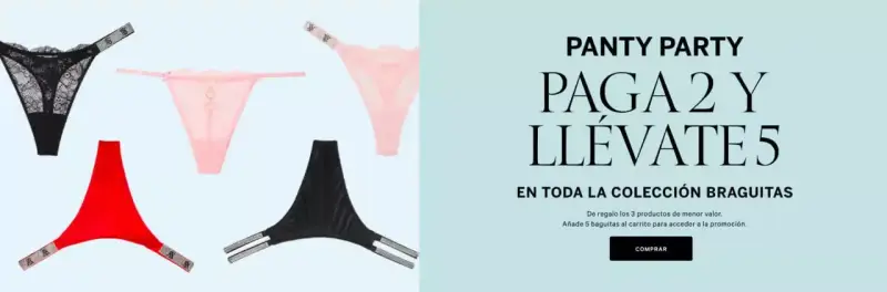 Paga 2 y llevate 5 braguitas(todas las colecciones) de Victoria's Secret Paga 2 y llevate 5 braguitas(todas las colecciones) de Victoria's Secret