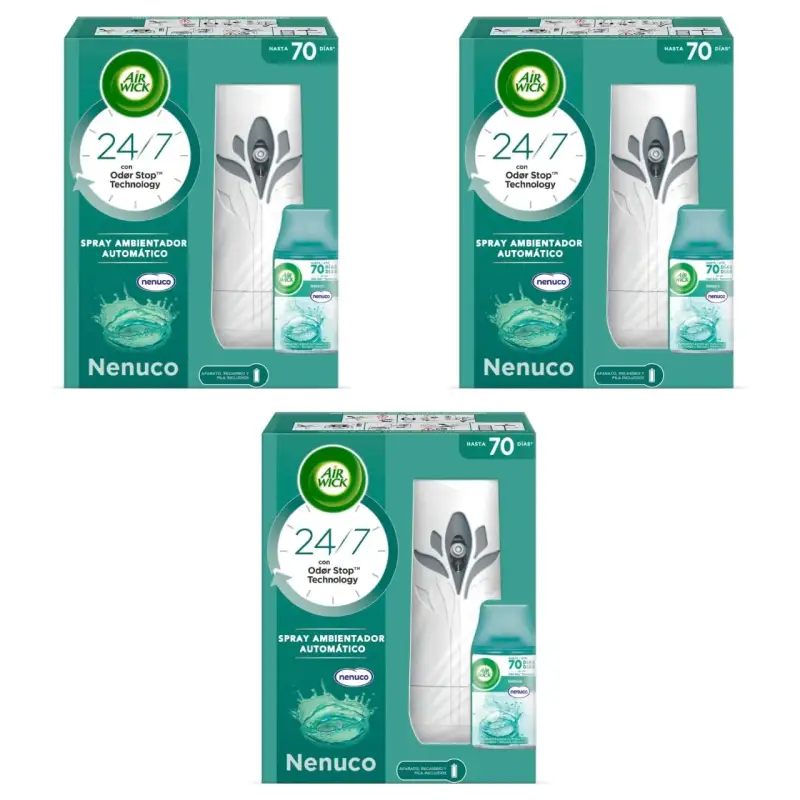 3 Air Wick Freshmatic Aparato + Recambio 3 Air Wick Freshmatic Aparato + Recambio