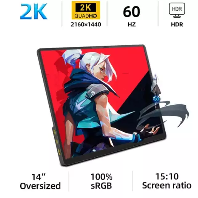 Monitor portátil 14" 2K 60Hz Monitor portátil 14" 2K 60Hz