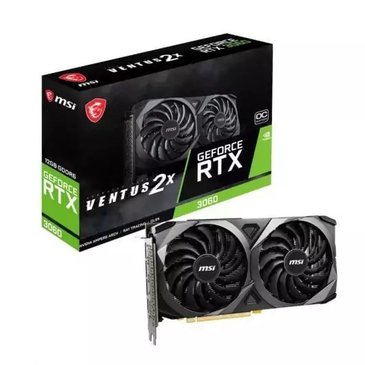 MSI GeForce RTX 3060 VENTUS 2X OC LHR 12GB GDDR6 MSI GeForce RTX 3060 VENTUS 2X OC LHR 12GB GDDR6