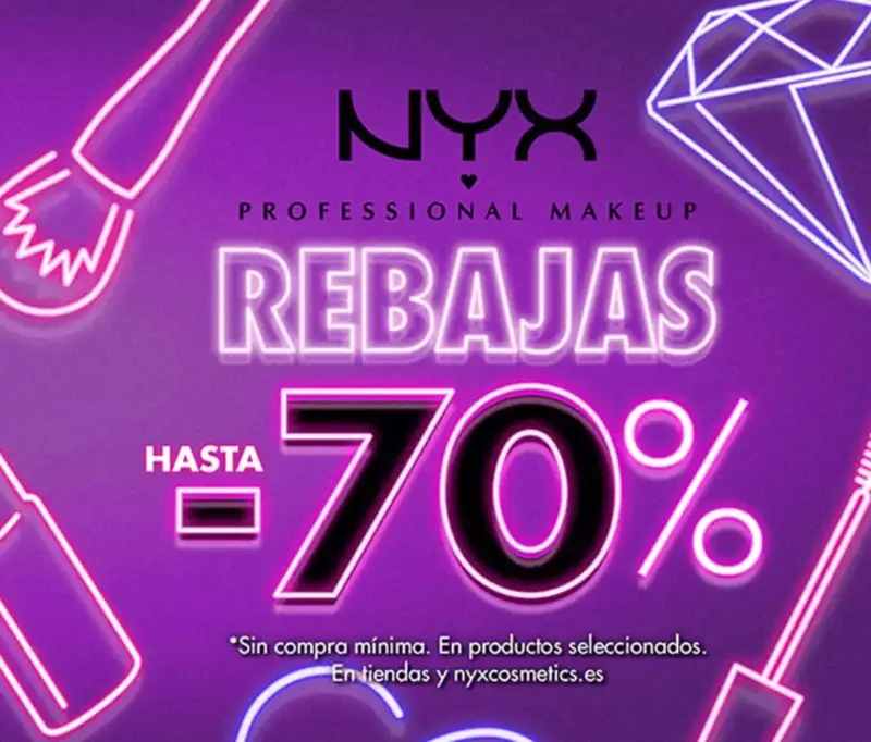 Hasta 70% de dto. en las rebajas de NYX Hasta 70% de dto. en las rebajas de NYX