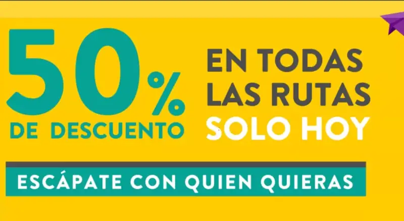 Solo hoy 50% Dto. en TODAS las rutas con Vueling Solo hoy 50% Dto. en TODAS las rutas con Vueling