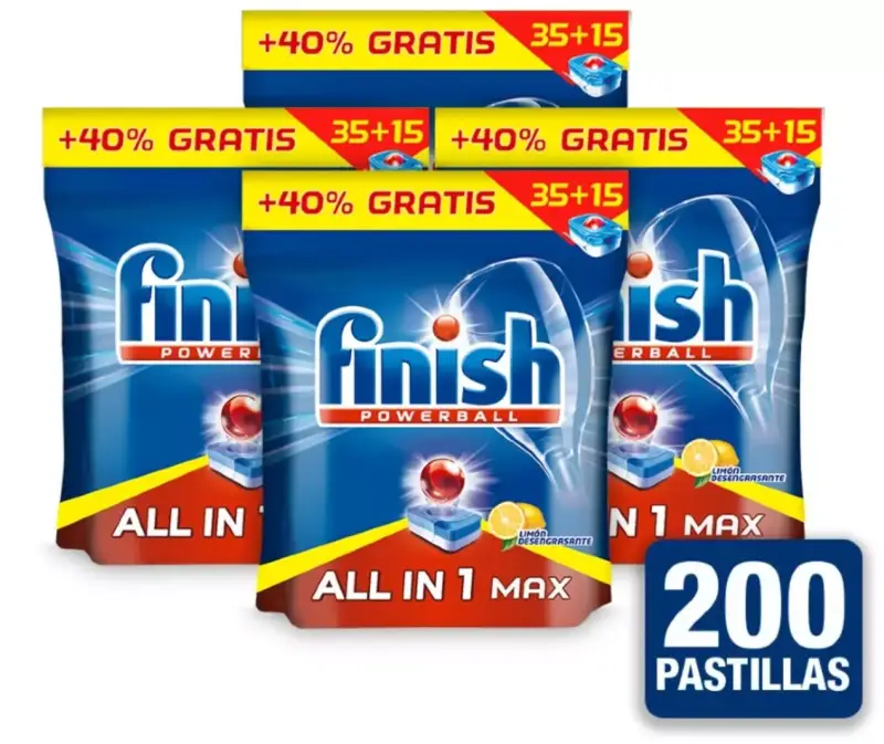 200 Pastillas Finish Powerball All in 1 Max 200 Pastillas Finish Powerball All in 1 Max