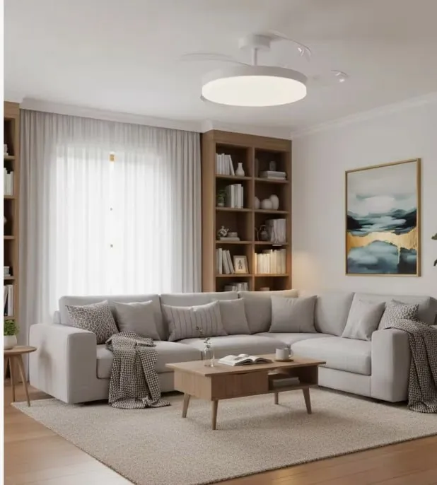 Ventilador techo con aspas retráctiles + luz Ventilador techo con aspas retráctiles + luz