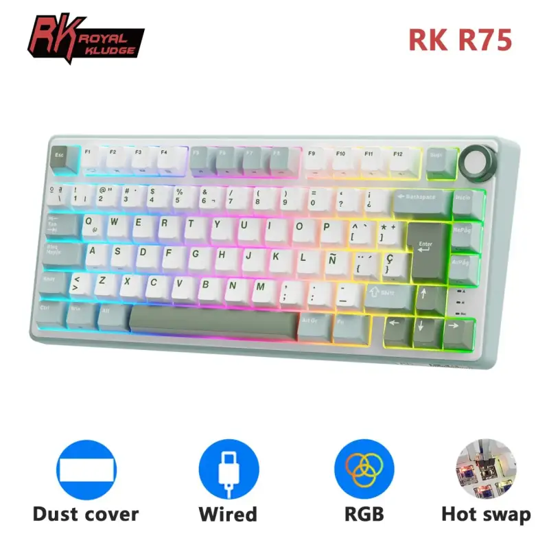 Teclado Mecánico RK Royal Kludge R75 con Cable Teclado Mecánico RK Royal Kludge R75 con Cable
