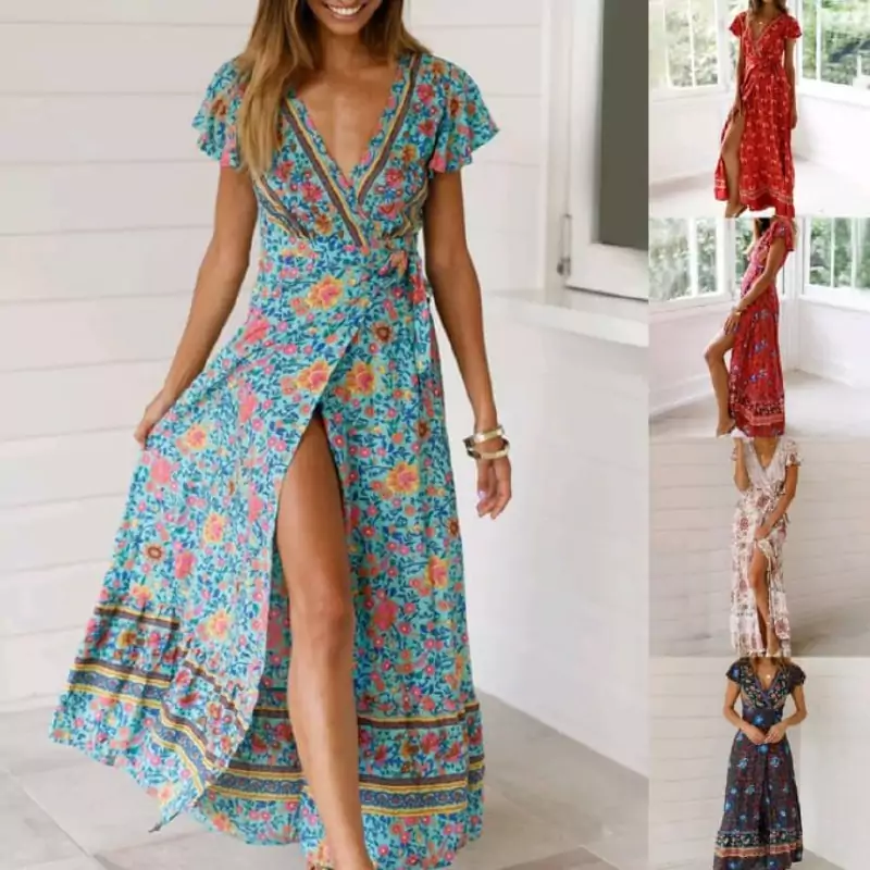 Vestido veraniego largo con estampado floral Vestido veraniego largo con estampado floral