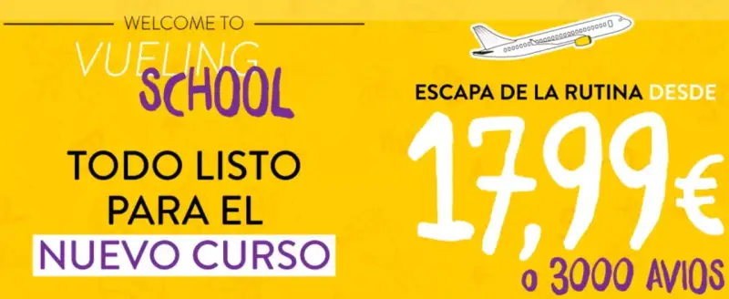 Escapa de la rutina desde 17,9€ o 3000 avios con Vueling Escapa de la rutina desde 17,9€ o 3000 avios con Vueling