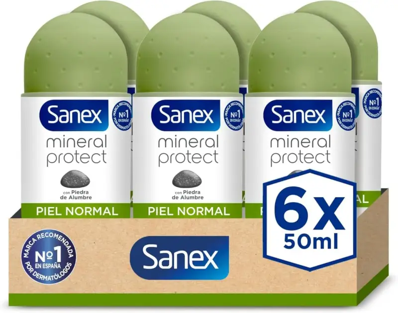 6x50ml Sanex Mineral Protect desodorante unisex 6x50ml Sanex Mineral Protect desodorante unisex