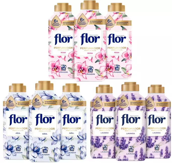 Pack de 9 Botellas Flor Perfumador para la Ropa Pack de 9 Botellas Flor Perfumador para la Ropa