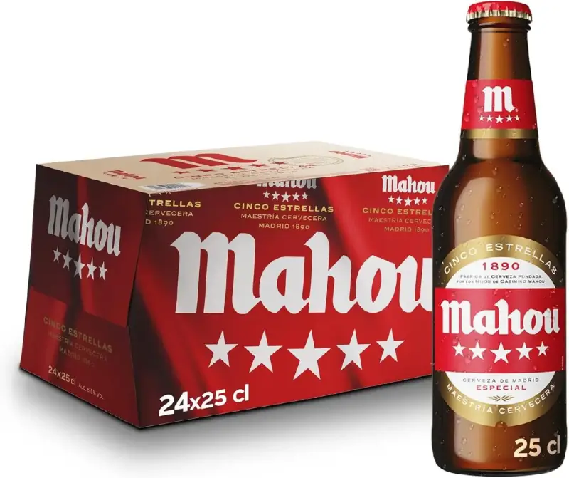 24x 25 cl Botellas Mahou 5 Estrellas 24x 25 cl Botellas Mahou 5 Estrellas