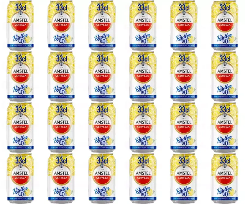 24x Latas 33cl Amstel Radler 0,0 Limón Sin Alcohol 24x Latas 33cl Amstel Radler 0,0 Limón Sin Alcohol