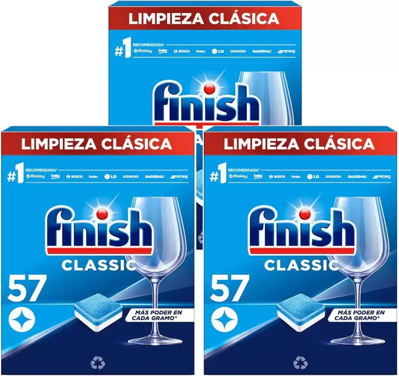 3x 57 Pastillas Finish Classic (Total 171 pastillas) 3x 57 Pastillas Finish Classic (Total 171 pastillas)