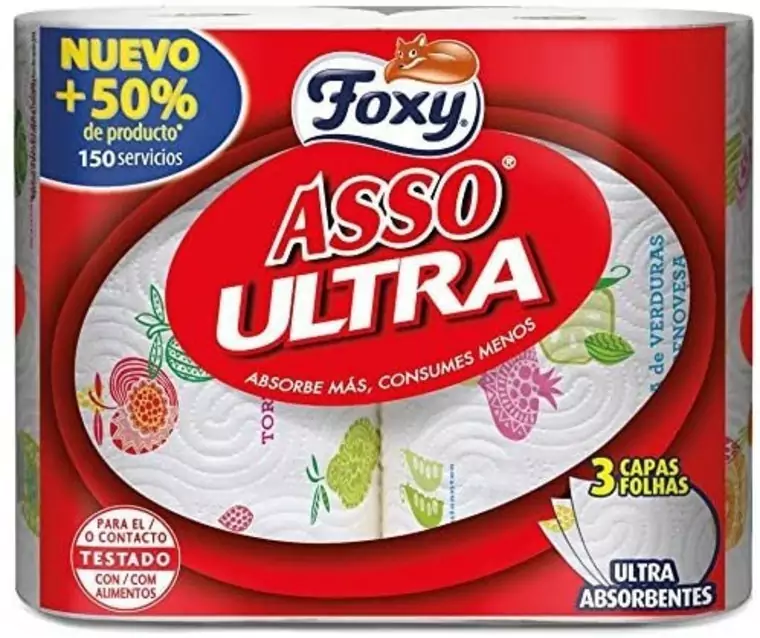 2 rollos Papel de Cocina Foxy Asso Ultra 2 rollos Papel de Cocina Foxy Asso Ultra