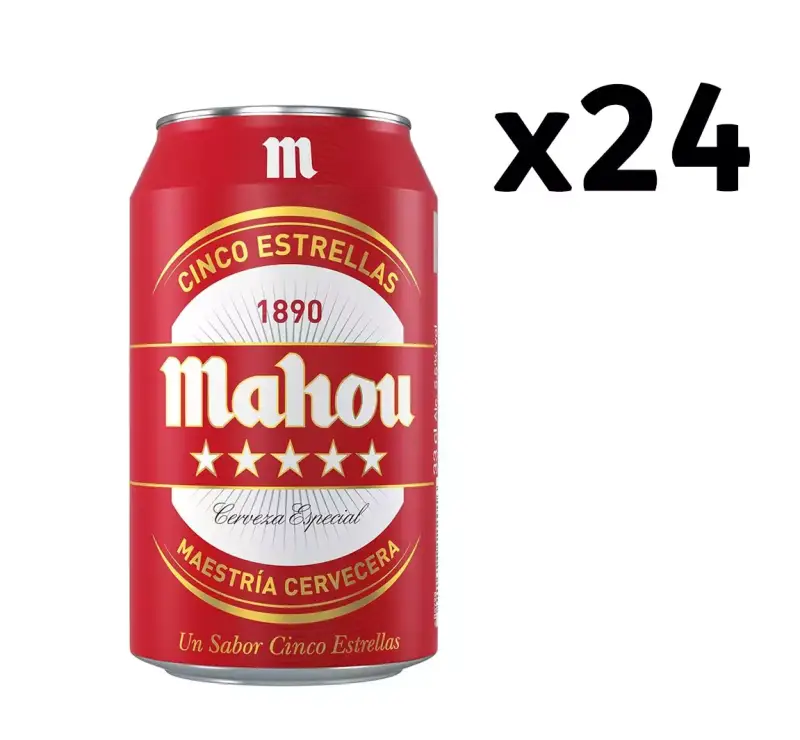 24 Latas cerveza Mahou 5 estrellas 24 Latas cerveza Mahou 5 estrellas