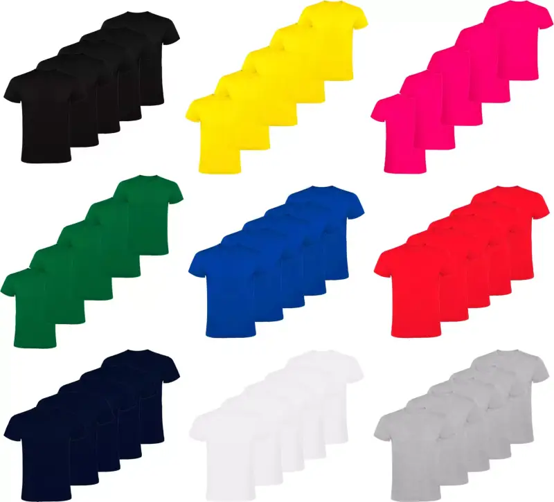 Pack 5 camisetas básicas de algodón Roly Pack 5 camisetas básicas de algodón Roly