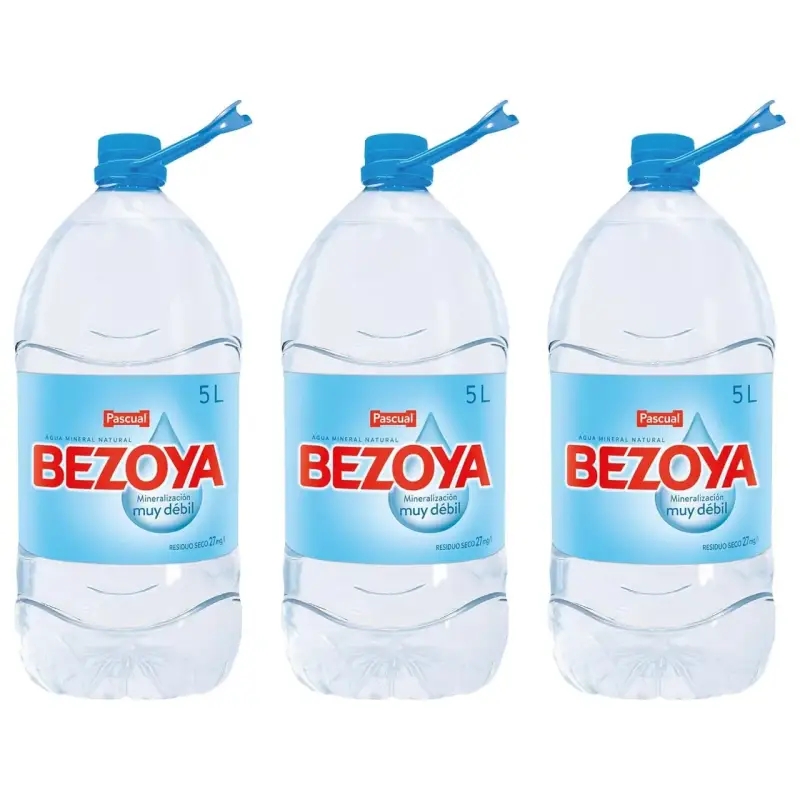 3 garrafas 5 L Agua mineral Bezoya 3 garrafas 5 L Agua mineral Bezoya