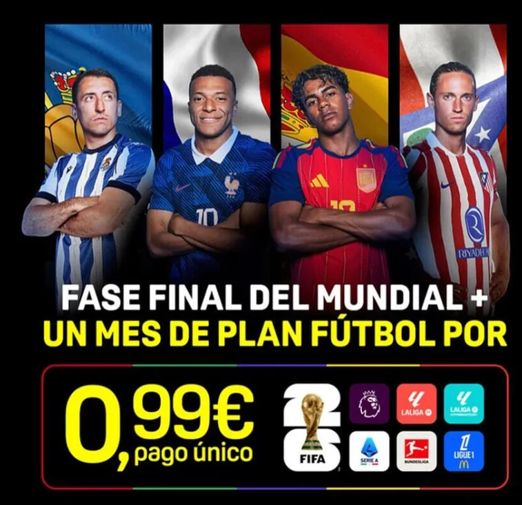 1 mes de Dazn por solo 0,99€ (pago único) 1 mes de Dazn por solo 0,99€ (pago único)