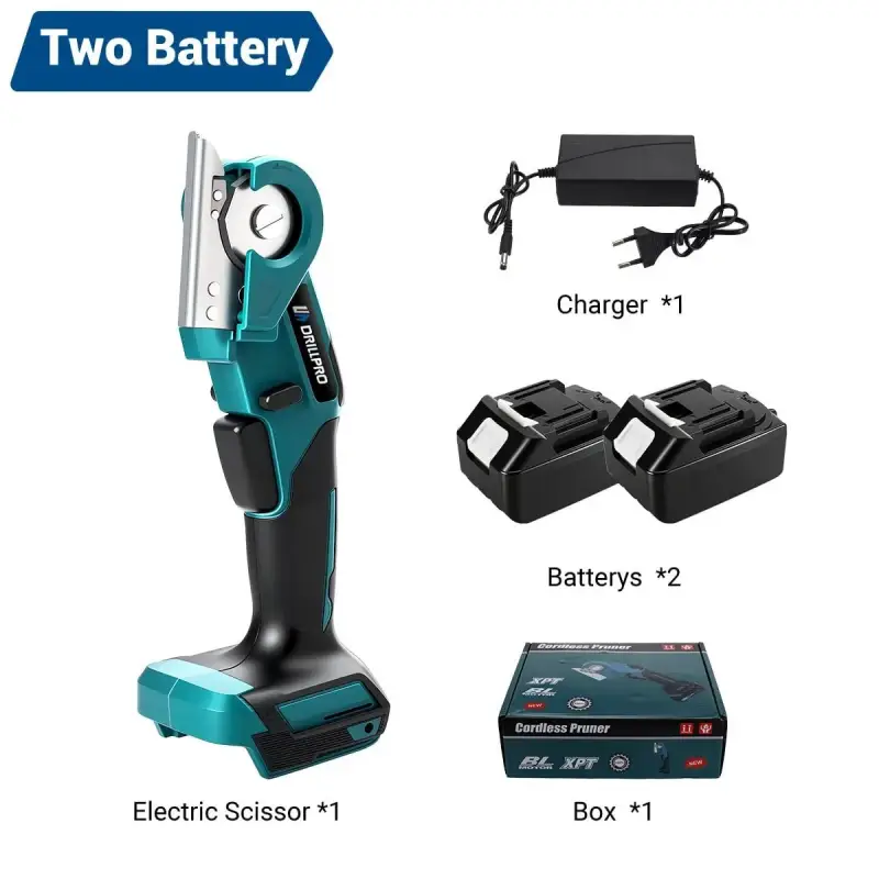 Tijeras eléctricas 80W con 2 baterías 2,5Ah Tijeras eléctricas 80W con 2 baterías 2,5Ah