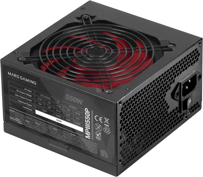 Fuente Alimentación ATX 550W Mars Gaming Fuente Alimentación ATX 550W Mars Gaming