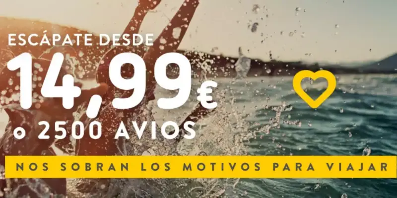 Escápate desde 14,99€ o 2500 Avios con Vueling Escápate desde 14,99€ o 2500 Avios con Vueling
