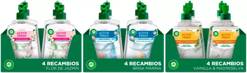 Pack 12 recambios de Active Fresh Spray sin aerosol Pack 12 recambios de Active Fresh Spray sin aerosol
