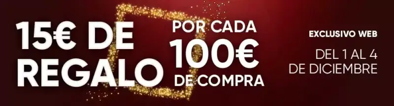 15€ de regalo por cada 100€ de compra en Fnac 15€ de regalo por cada 100€ de compra en Fnac