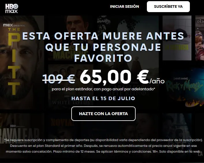 1 año de HBO suscripción estándar 1 año de HBO suscripción estándar