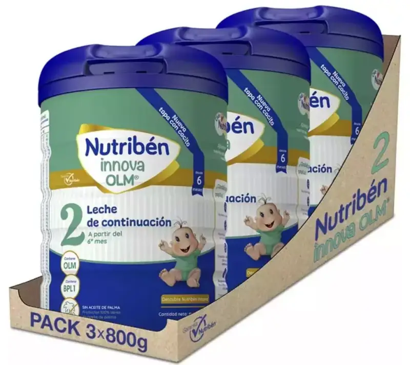 Pack 3x 800gr Nutribén Innova 2 leche de continuación Pack 3x 800gr Nutribén Innova 2 leche de continuación