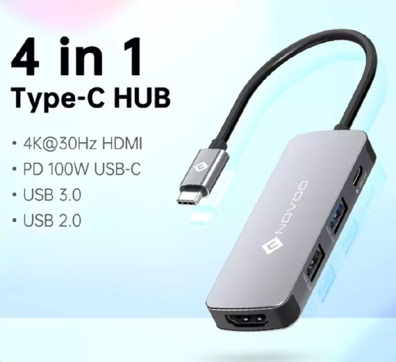 HUB USB-C 4en1 Novoo HUB USB-C 4en1 Novoo