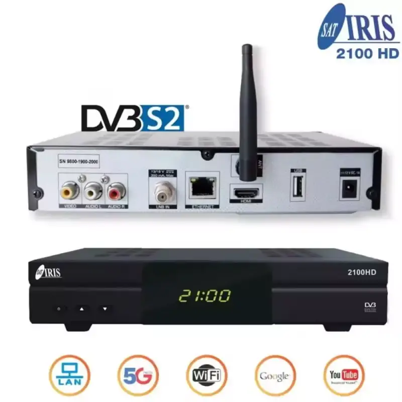 Receptor satélite Iris 2100 HD + antena WiFi Receptor satélite Iris 2100 HD + antena WiFi