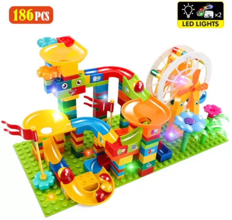 Juego de bloques de construcción de 186 piezas y luces LED Juego de bloques de construcción de 186 piezas y luces LED