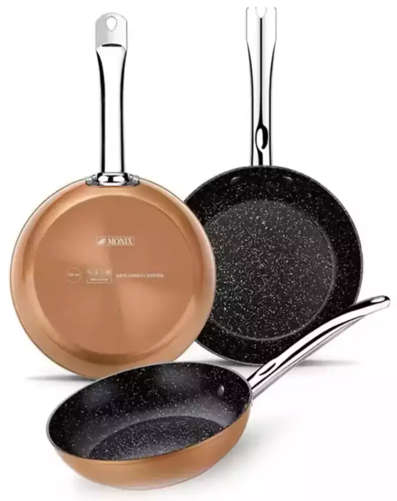 Set de sartenes Monix Cooper 18+22+26cm Set de sartenes Monix Cooper 18+22+26cm