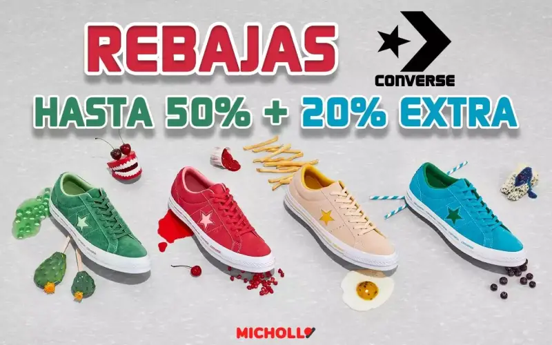 Hasta 50% de dto. + 20% EXTRA Converse Hasta 50% de dto. + 20% EXTRA Converse