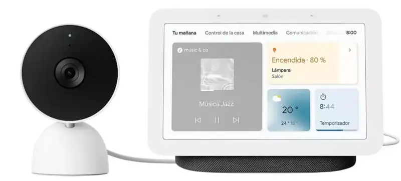 Pantalla inteligente con Asistente de Google + Google Nest Cam Pantalla inteligente con Asistente de Google + Google Nest Cam