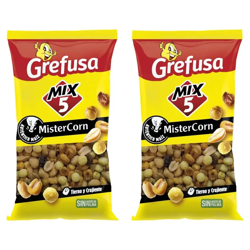 2x160gr Cócktail frutos secos mix MisterCorn 2x160gr Cócktail frutos secos mix MisterCorn